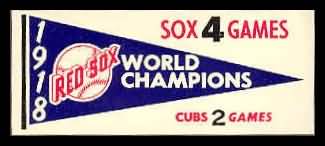 61F Pennant Decals 1918 Red Sox